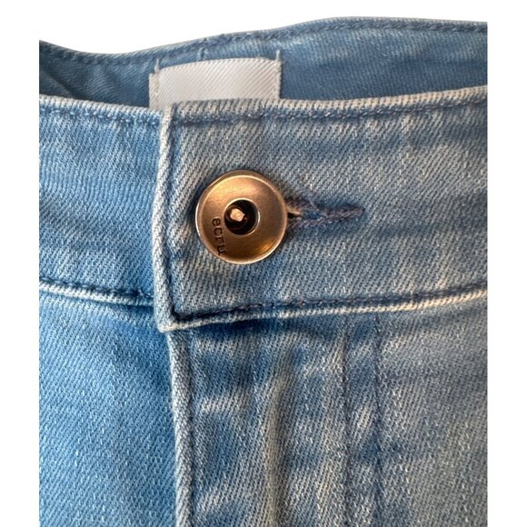 2/$30 High-Rise Light Wash Cropped Denim Jeans Straight Leg Frayed Hem - Picture 9 of 16